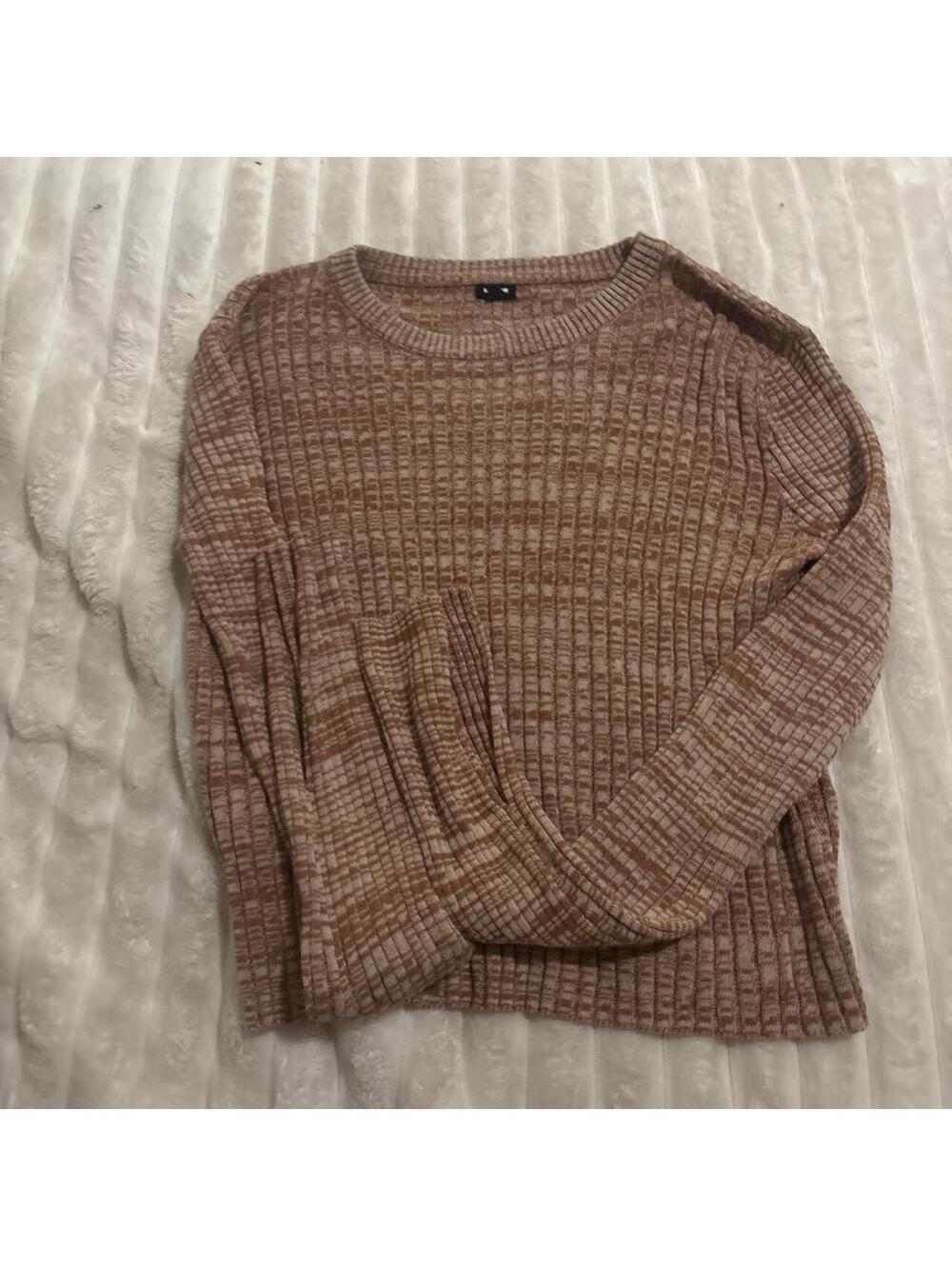 Monrow Men's Pink and Brown Jumper
